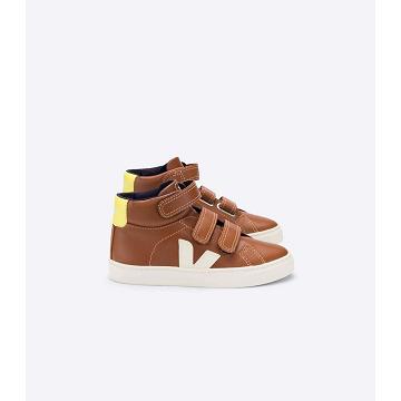 Veja ESPLAR MID LEATHER Kids' High Tops Coffee | NZ 678AHK